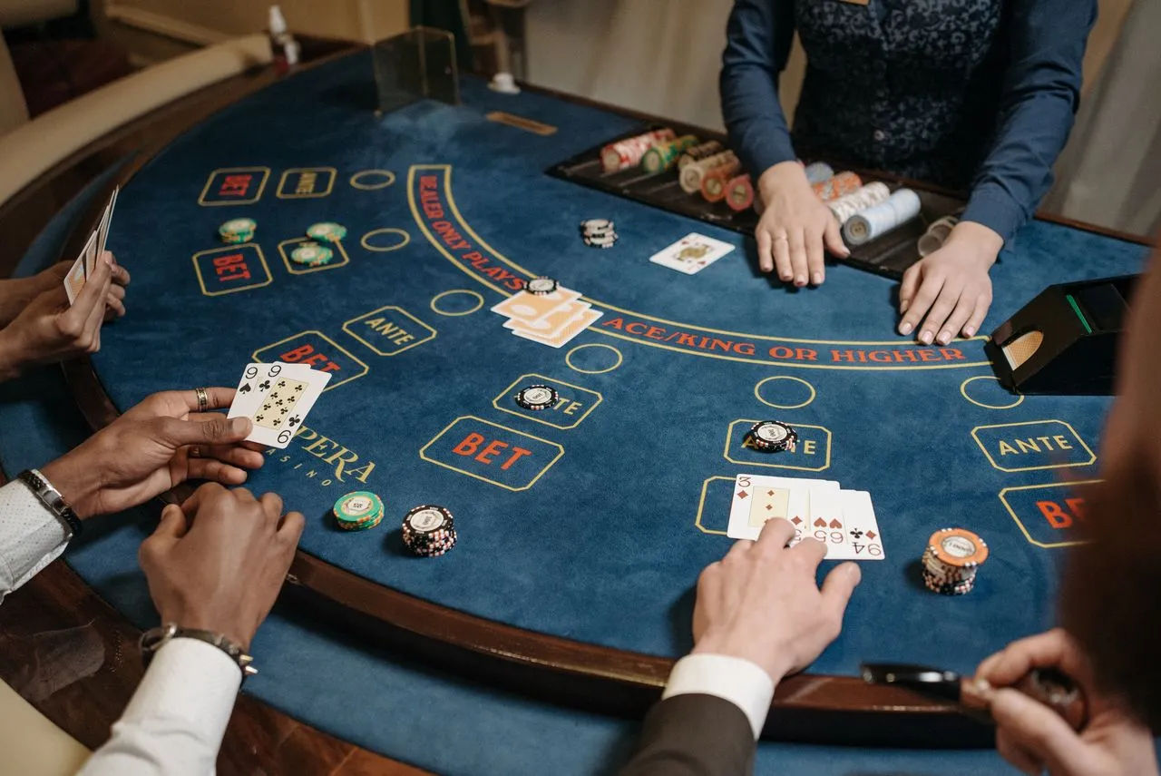 Poker tournament tables at the casino