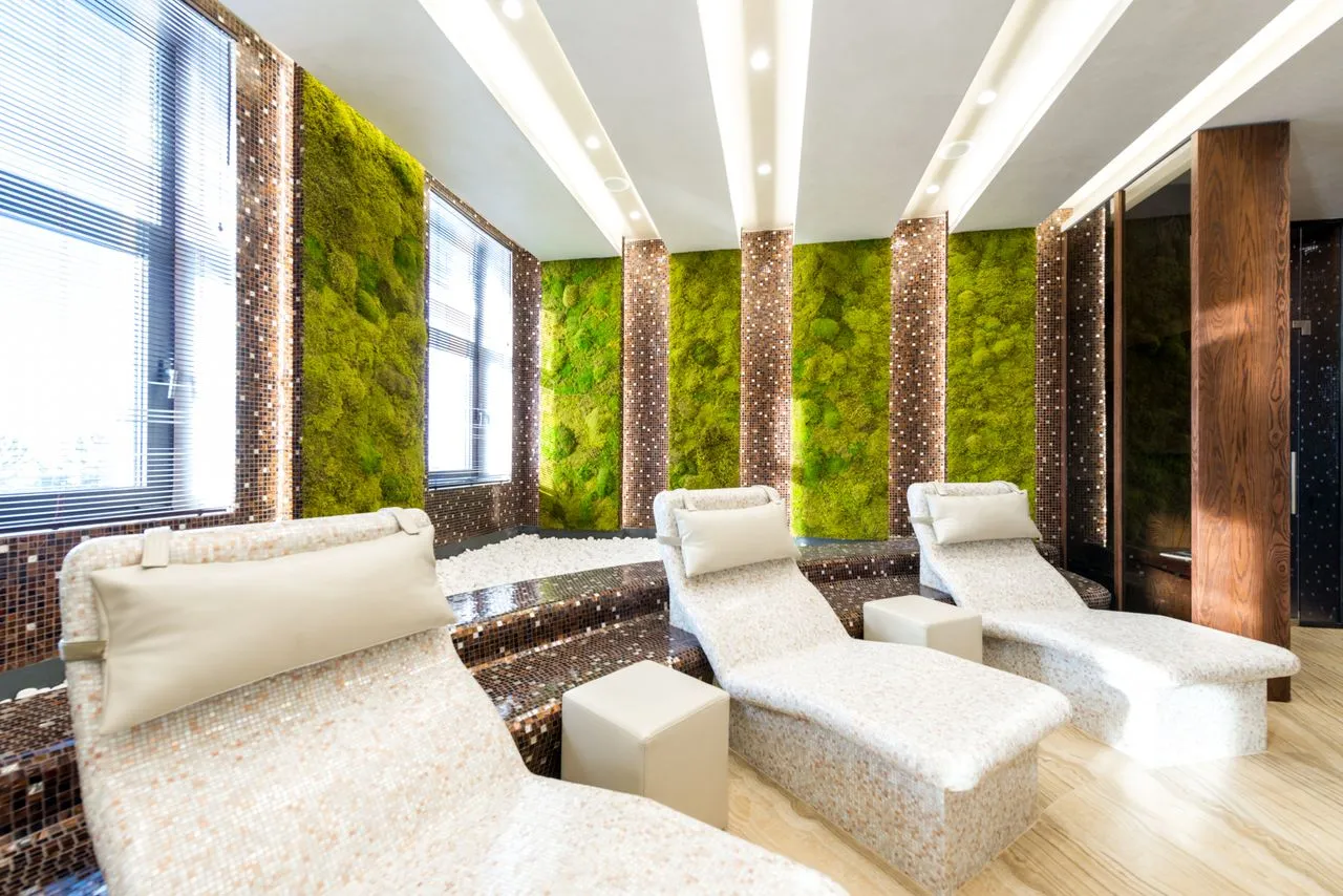 Luxury spa treatment room at the casino hotel